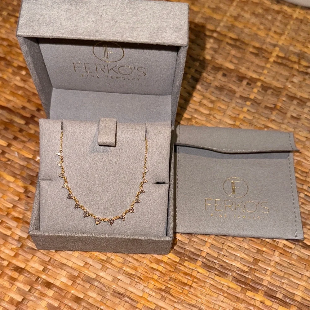 NWT Ferko’s Fine Jewelry 14k 0.85 ctw Solitaire Diamond Graduating Necklace - Picture 3 of 4